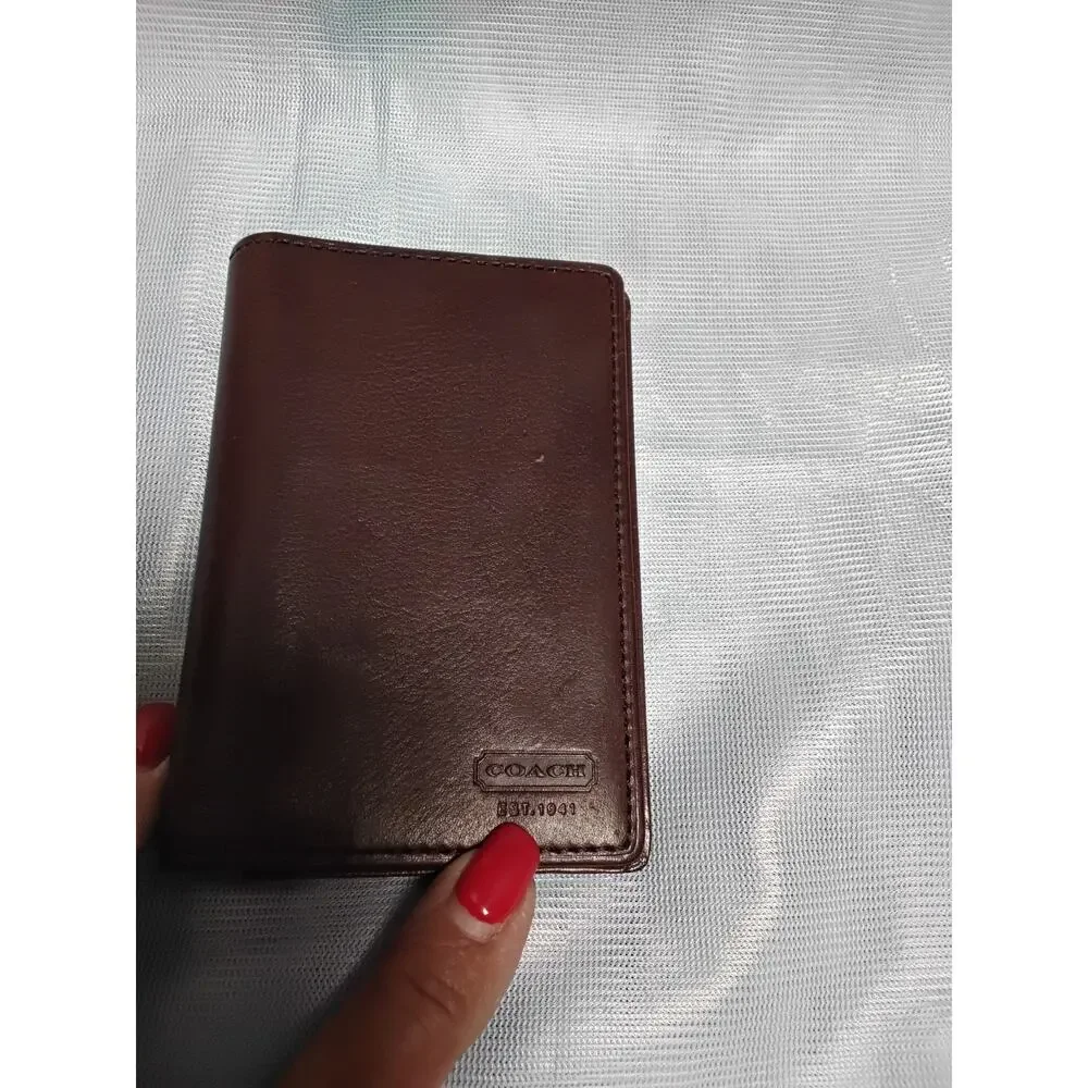 COACH Men's Brown leather wallet pre-owned nice low price Retail 78.00